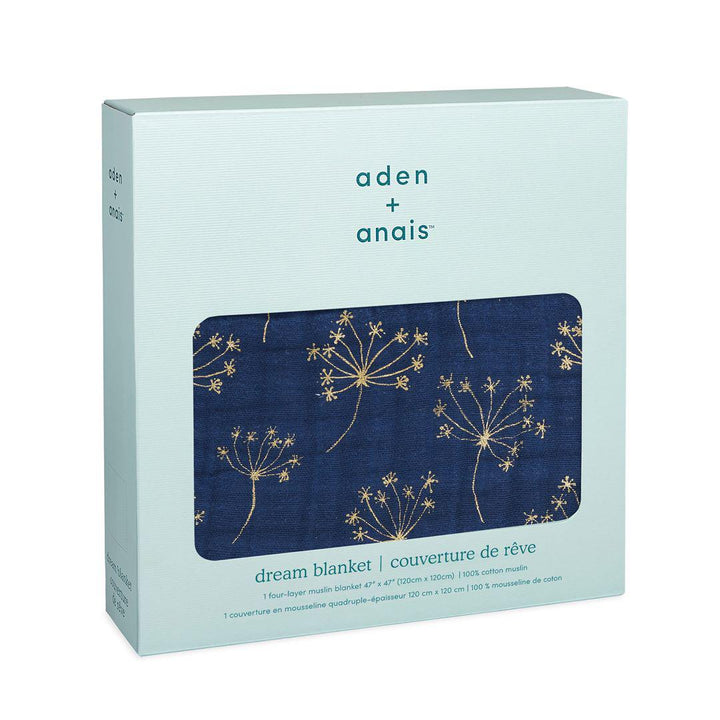 aden + anais Muslin Dream Blanket - Metallic Gold Deco Dandelion-Blankets-Metallic Gold Deco Dandelion- | Natural Baby Shower
