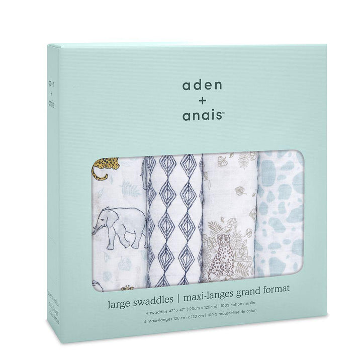 aden + anais Muslin Swaddles - Jungle - 4 Pack-Muslin Wraps- | Natural Baby Shower