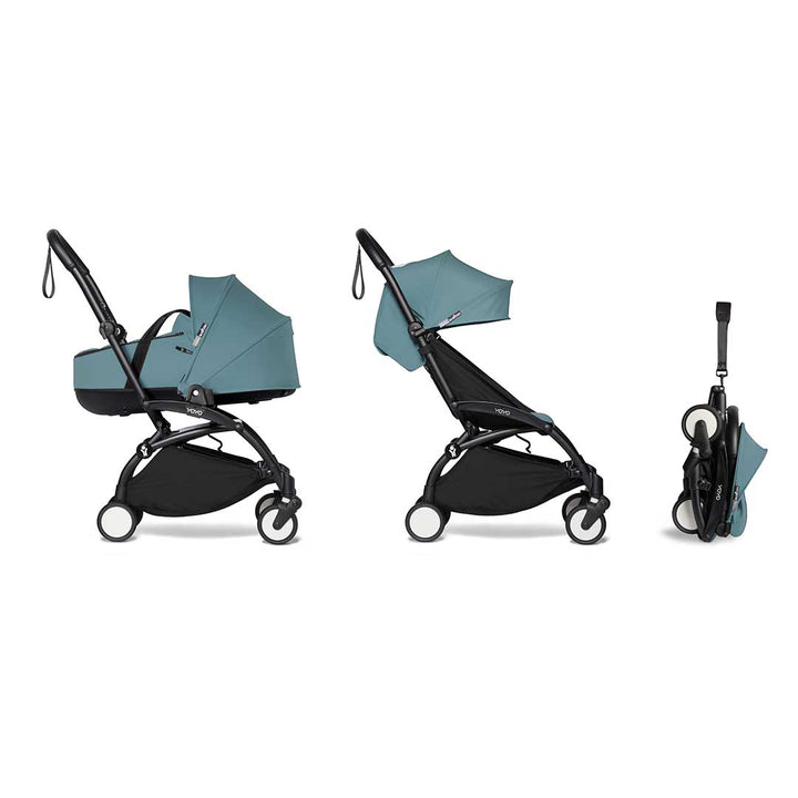 BABYZEN YOYO2 Complete + Bassinet - Aqua-Stroller Bundles-Aqua-Black | Natural Baby Shower