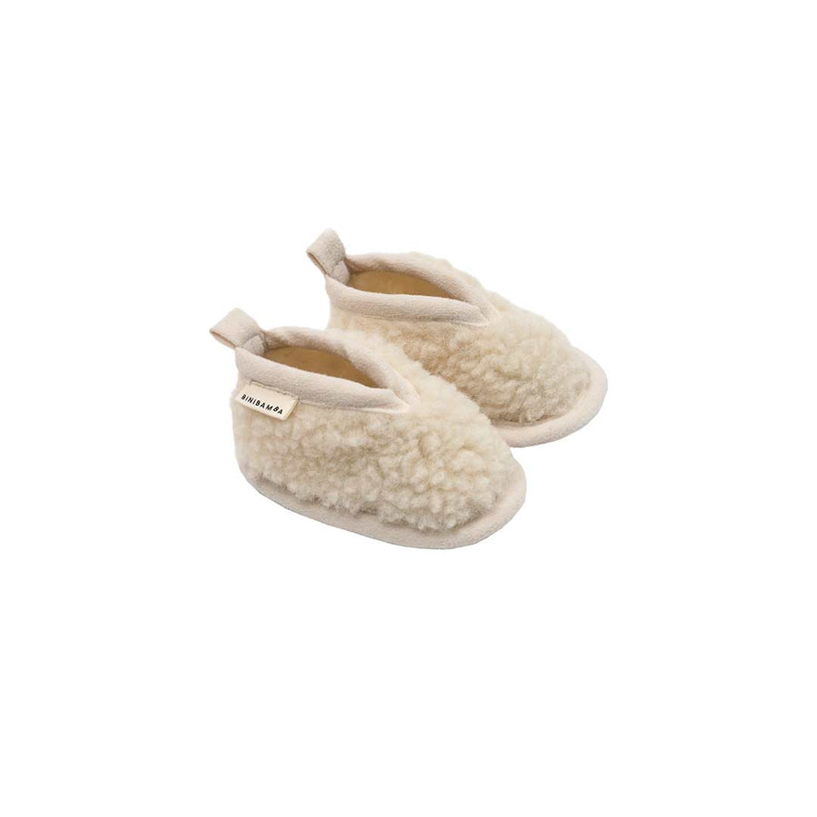 BINIBAMBA Merino Sheepskin Baby Booties - Milk-Booties-S-Milk | Natural Baby Shower