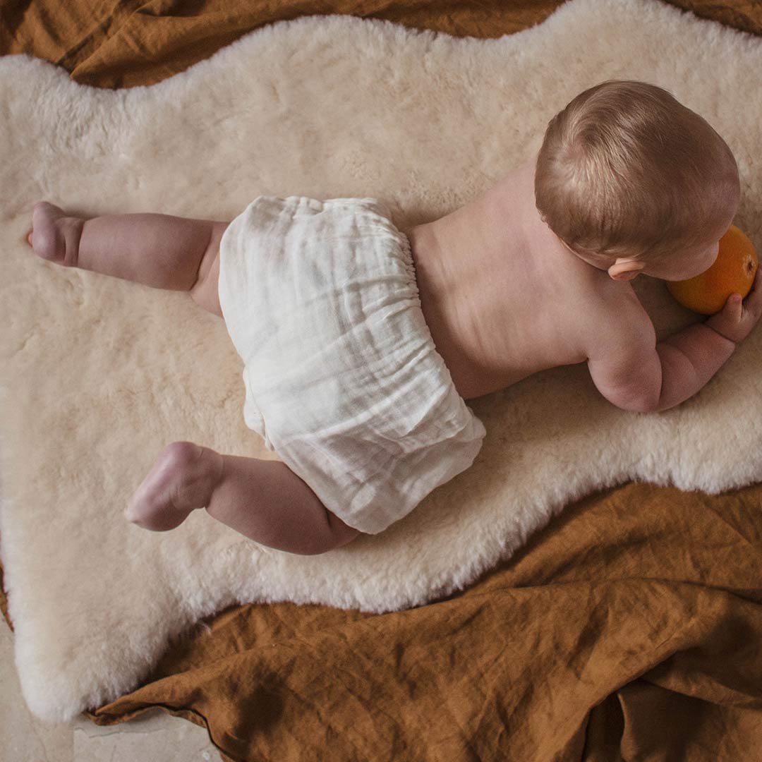 BINIBAMBA Merino Sheepskin Wrigglemat - Milk-Rugs- | Natural Baby Shower