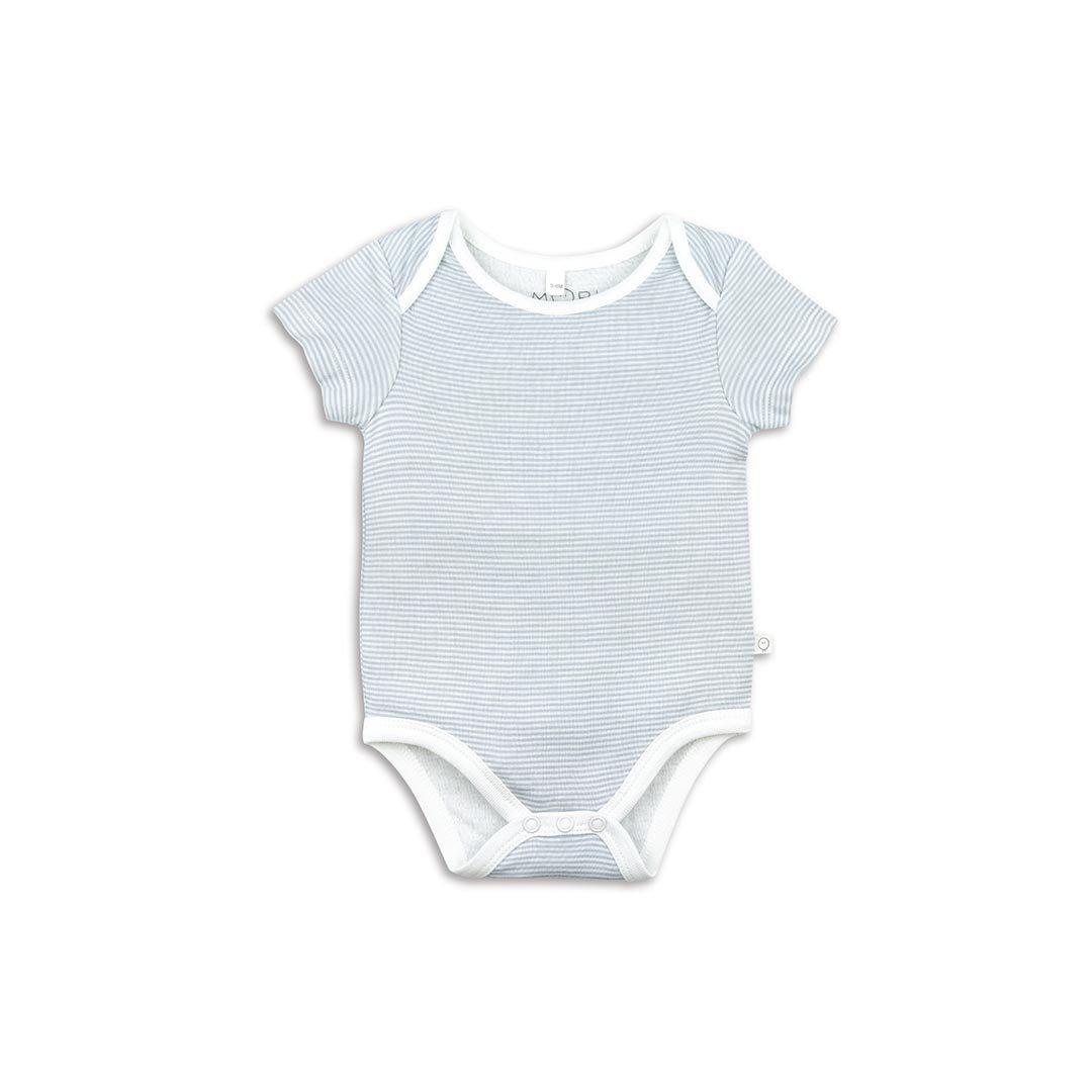 MORI Short Sleeve Bodysuit - Blue-Bodysuits-NB-Blue | Natural Baby Shower