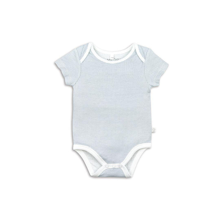 MORI Short Sleeve Bodysuit - Blue-Bodysuits-NB-Blue | Natural Baby Shower