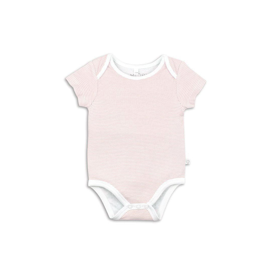 MORI Short Sleeve Bodysuit - Blush-Bodysuits-NB-Blush | Natural Baby Shower