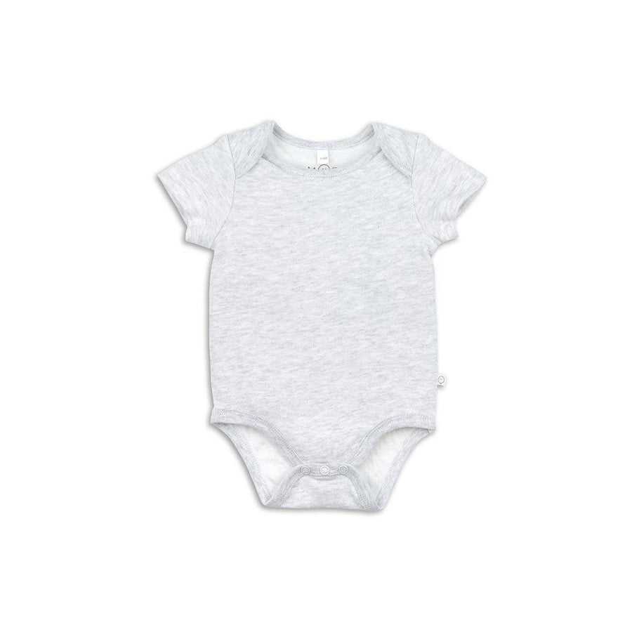 MORI Short Sleeve Bodysuit - Grey-Bodysuits-NB-Grey | Natural Baby Shower
