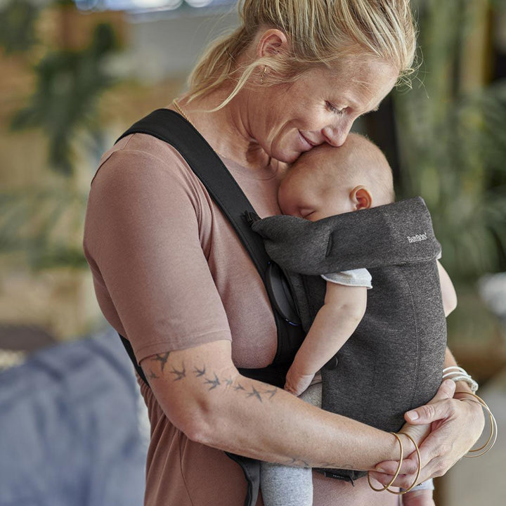 BabyBjorn Mini 3D Jersey Baby Carrier - Charcoal Grey-Baby Carriers-Charcoal Grey- | Natural Baby Shower