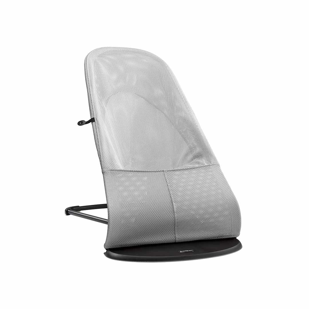 BabyBjorn Balance Soft Mesh Baby Bouncer - Black Frame - Silver/White-Baby Bouncers- | Natural Baby Shower