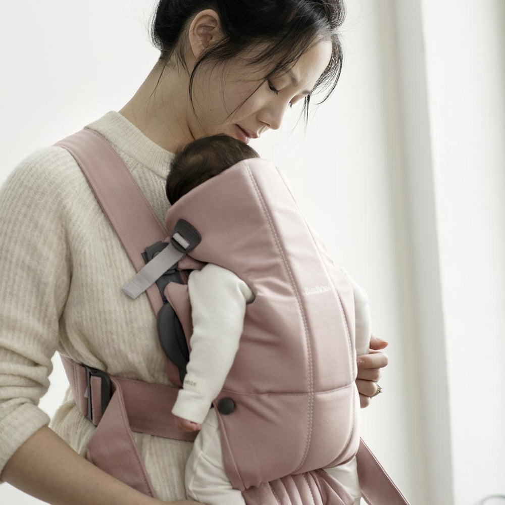 BabyBjorn Mini Cotton Baby Carrier - Dusty Pink-Baby Carriers-Dusty Pink- | Natural Baby Shower