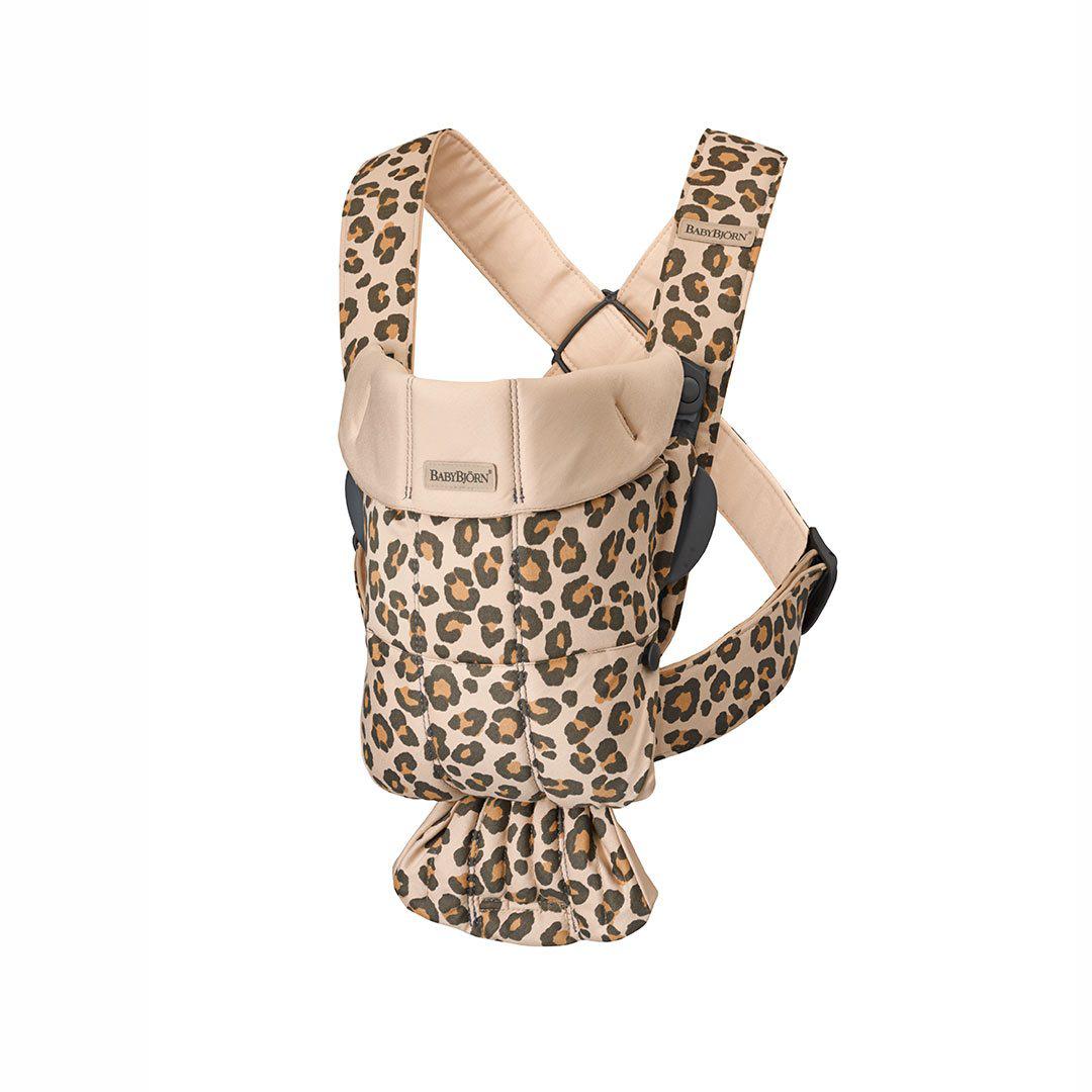 BabyBjorn Mini Cotton Baby Carrier - Beige + Leopard-Baby Carriers-Beige/Leopard- | Natural Baby Shower
