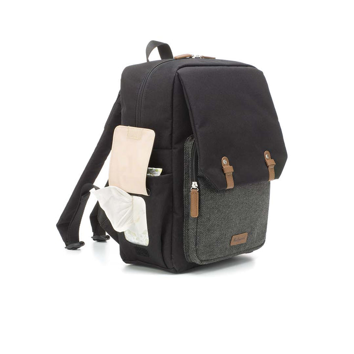 Babymel George Changing Backpack - Black/Tweed-Changing Bags- | Natural Baby Shower