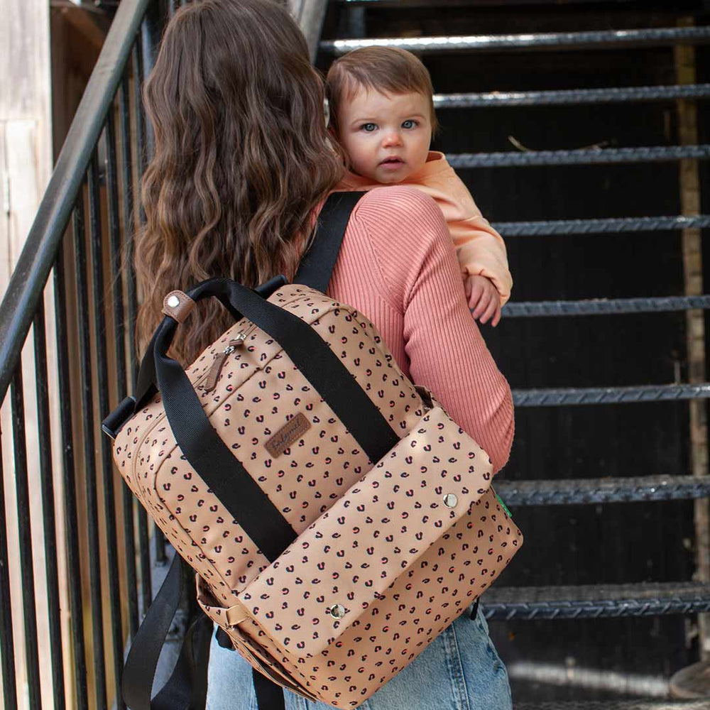 Babymel Georgi ECO Changing Backpack - Caramel Leopard-Changing Bags- | Natural Baby Shower