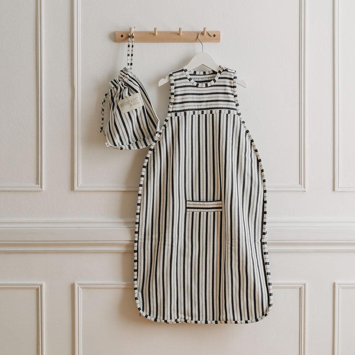 Merino Kids Go Go Sleeping Bag - Duvet Weight - Dark Slate Stripe-Sleeping Bags-Dark Slate-3-24m | Natural Baby Shower