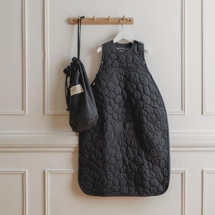 Merino Kids Go Go Sleeping Bag - Winter Weight - Quilted Riverstone - Dark Slate-Sleeping Bags-Dark Slate-3-24m | Natural Baby Shower