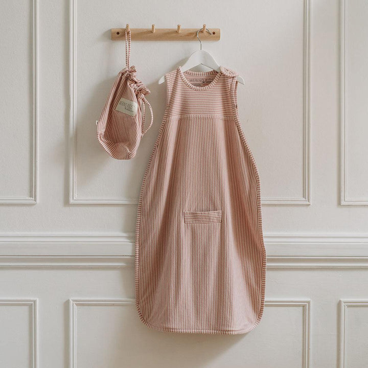 Merino Kids Go Go Sleeping Bag - Standard Weight - Misty Rose Stripe-Sleeping Bags-Misty Rose-3-24m | Natural Baby Shower