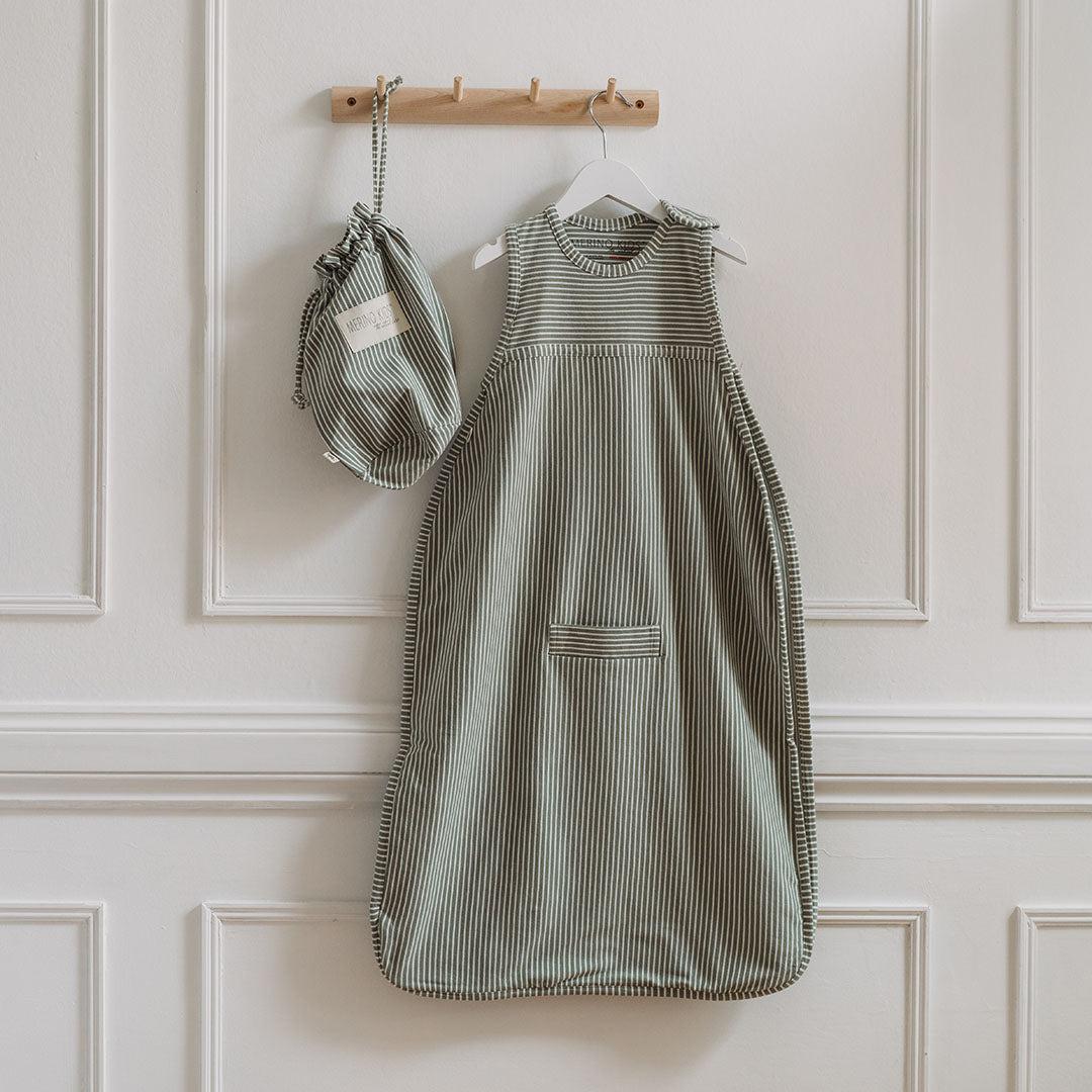 Merino Kids Go Go Sleeping Bag - Standard Weight - Olive Stripe-Sleeping Bags-3-24m-Olive | Natural Baby Shower