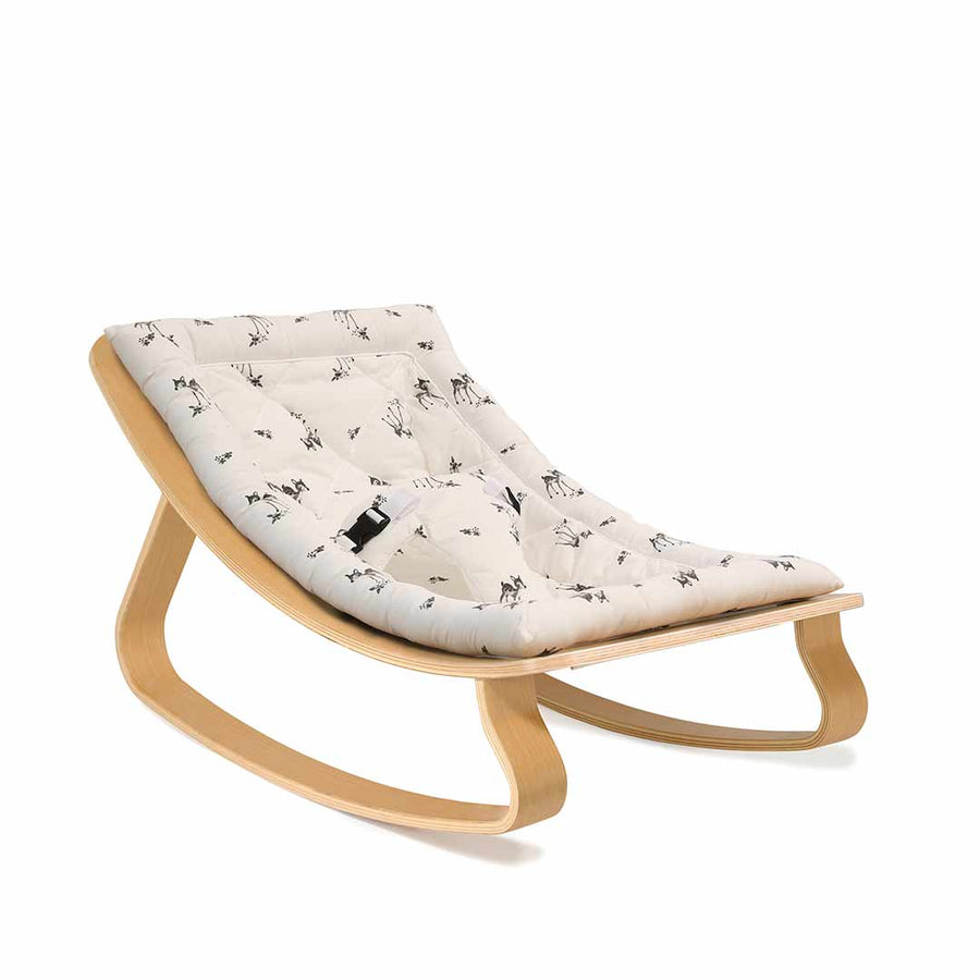 Charlie Crane LEVO Baby Rocker - Beech + Rose in April Fawn-Rockers- | Natural Baby Shower