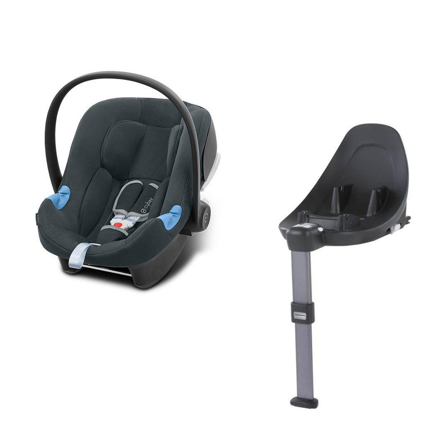 CYBEX Aton B i-Size Car Seat + Base M - Steel Grey-Car Seat Bundles- | Natural Baby Shower