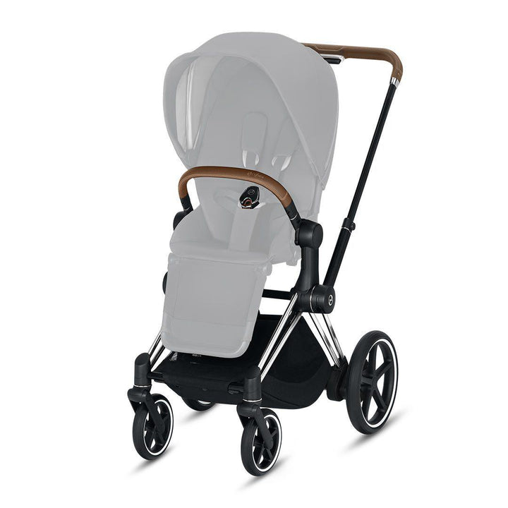 CYBEX e-Priam Frame with Seat Hardpart - Chrome + Brown (2020)-Stroller Frames- | Natural Baby Shower