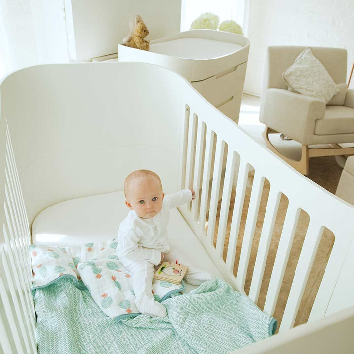 Gaia Baby Serena Complete Sleep Baby Bed - White-Cot Beds- | Natural Baby Shower