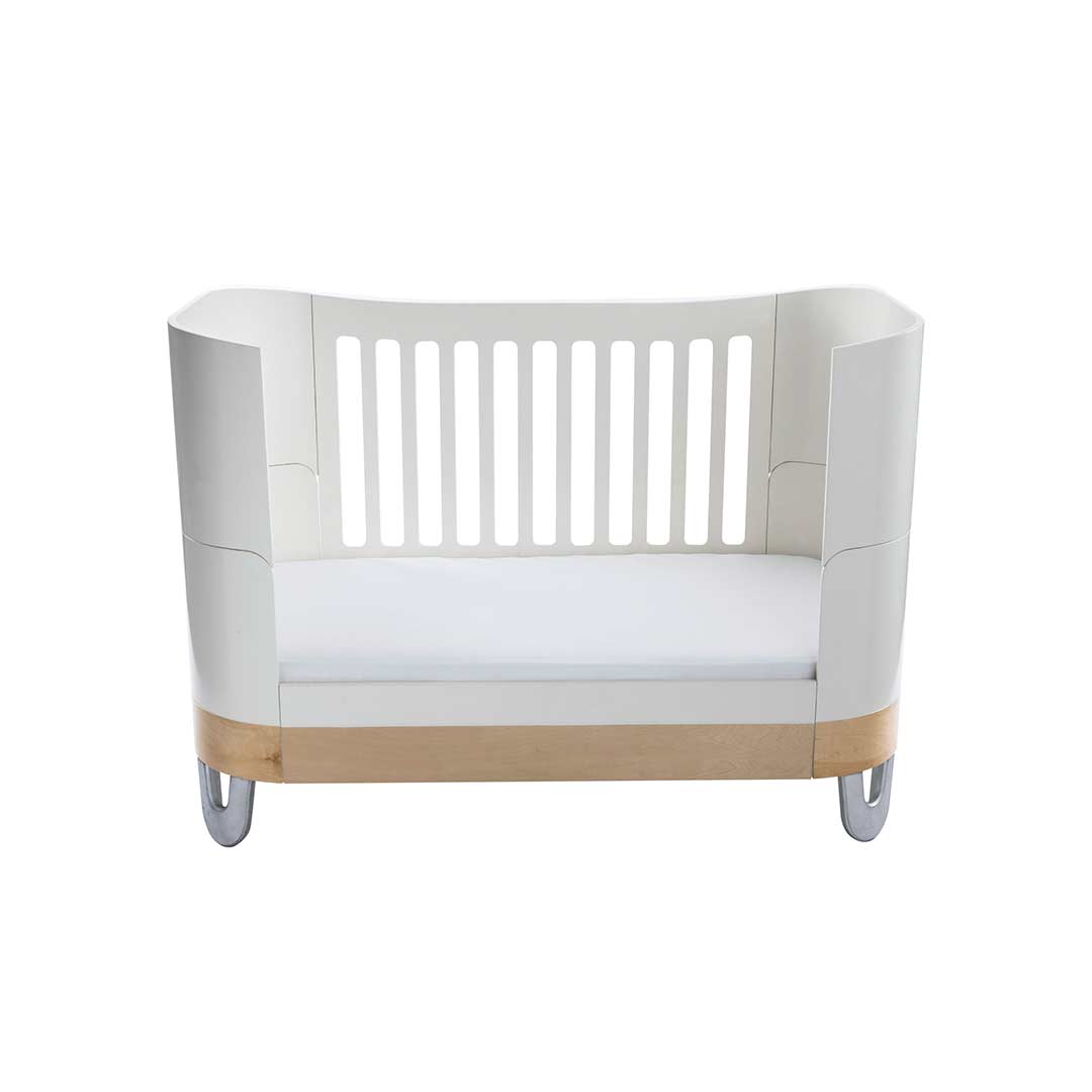 Gaia Baby Serena Cot Bed + Dresser Bundle - White + Natural-Nursery Sets- | Natural Baby Shower