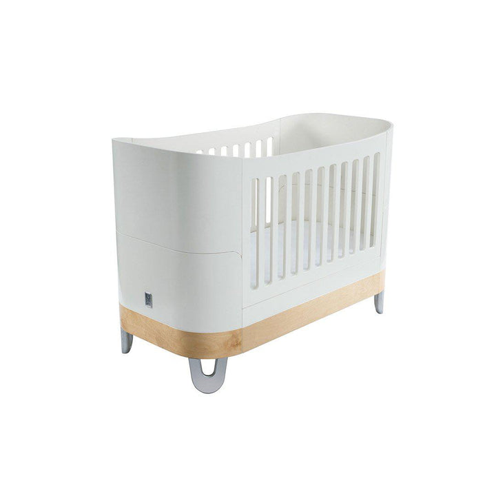 Gaia Baby Serena Mini Cot Bed + Dresser Bundle - White + Natural-Nursery Sets- | Natural Baby Shower