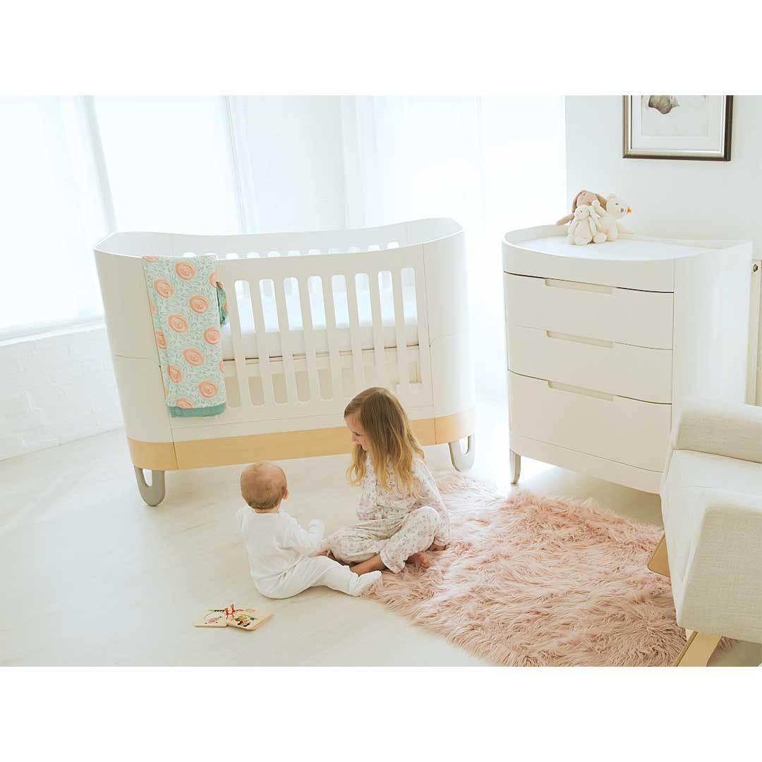 Gaia Baby Serena Complete Sleep+/Mini Baby Bed - White/Natural-Cot Beds- | Natural Baby Shower