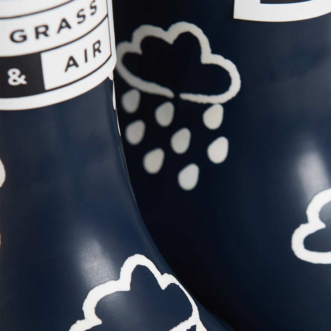 Grass & Air Colour-Revealing Wellies - Navy-Wellies-4 UK-Navy | Natural Baby Shower