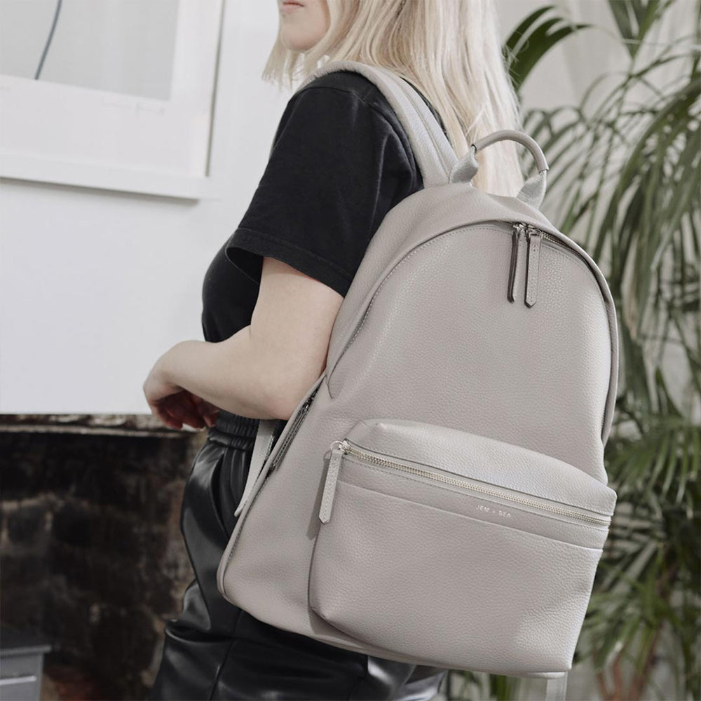JEM + BEA Jamie Backpack Changing Bag - Grey-Changing Bags- | Natural Baby Shower