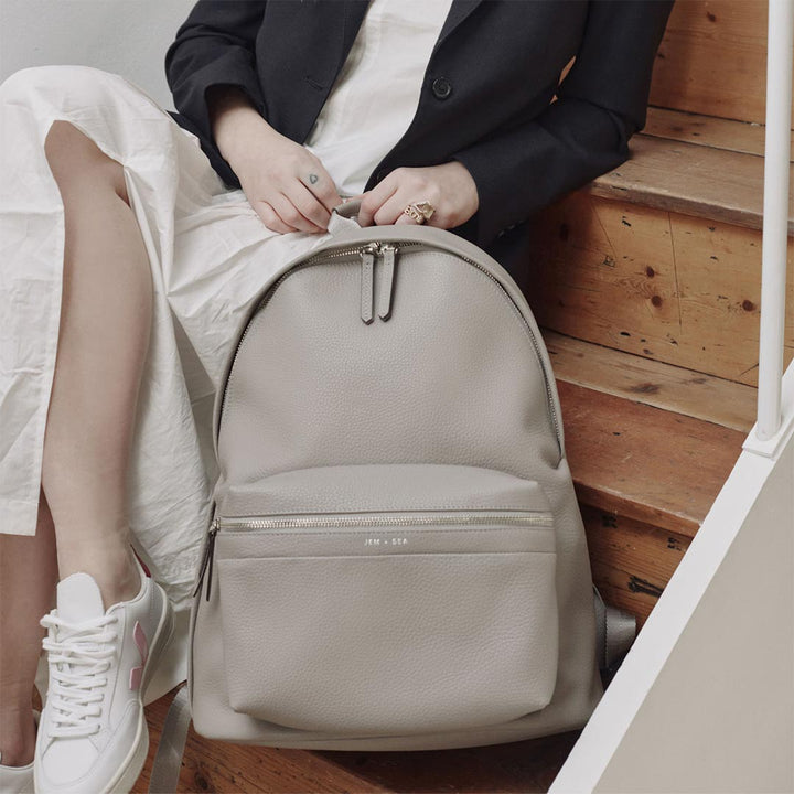JEM + BEA Jamie Backpack Changing Bag - Grey-Changing Bags- | Natural Baby Shower