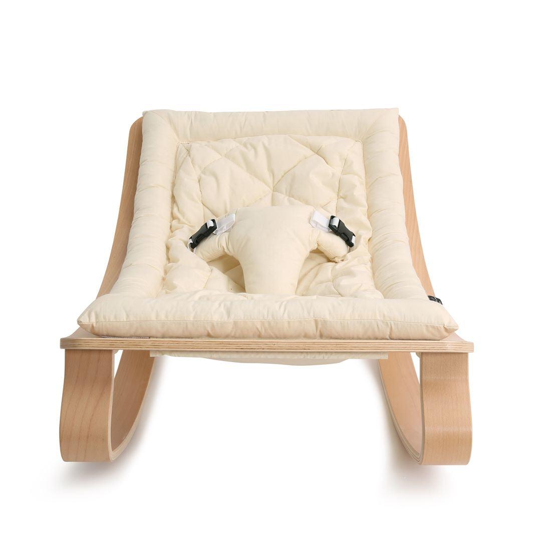 Charlie Crane LEVO Baby Rocker - Beech + Organic White-Rockers-No Toy Arch- | Natural Baby Shower