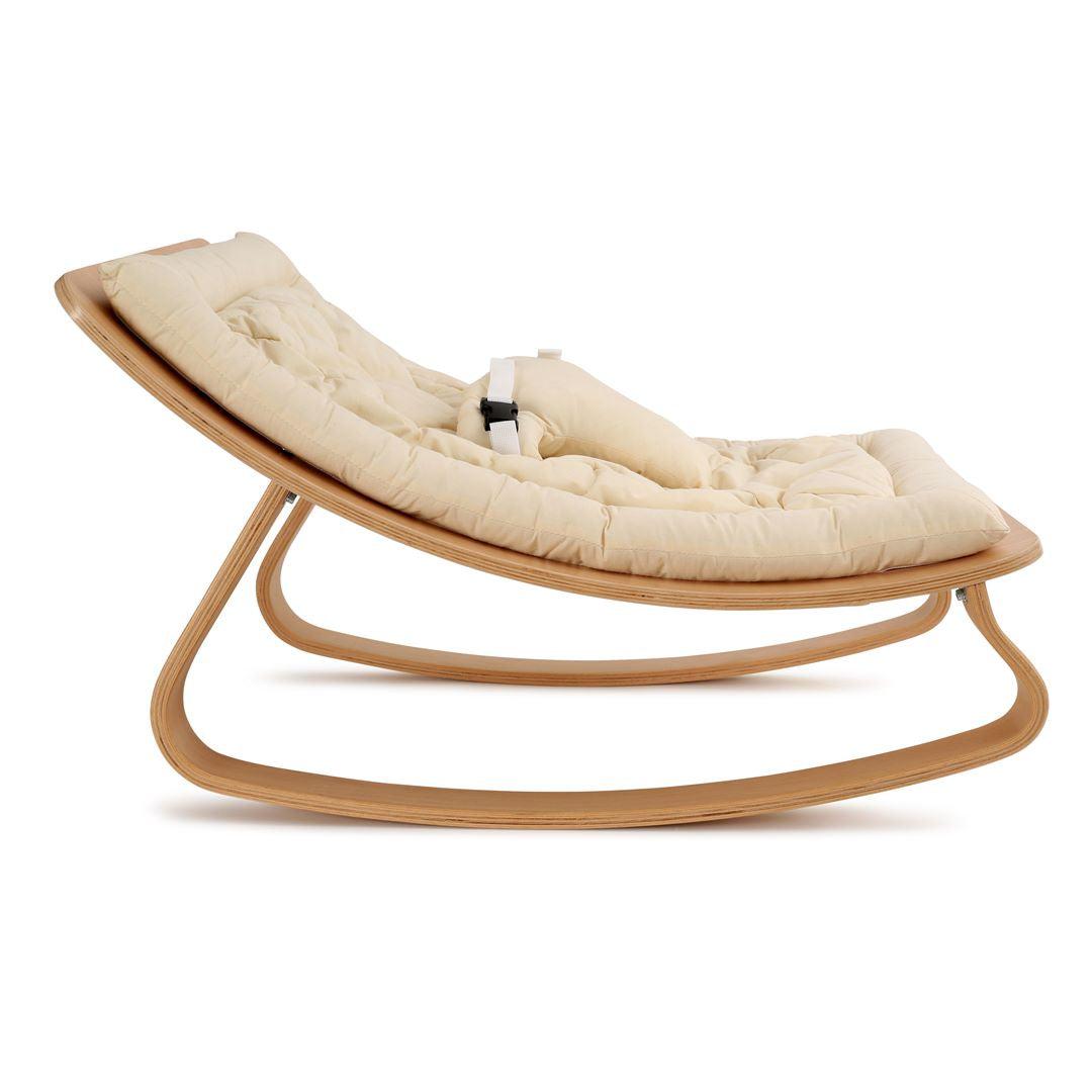 Charlie Crane LEVO Baby Rocker - Beech + Organic White-Rockers-No Toy Arch- | Natural Baby Shower