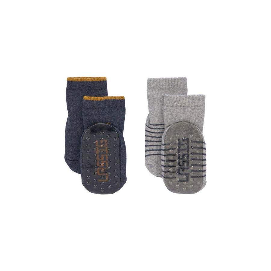 Lassig Anti-Slip Socks - Blue - 2 Pack-Socks-15-18-Blue | Natural Baby Shower