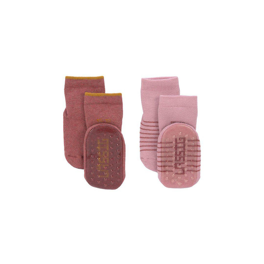 Lassig Anti-Slip Socks - Rosewood - 2 Pack-Socks-15-18-Rosewood | Natural Baby Shower