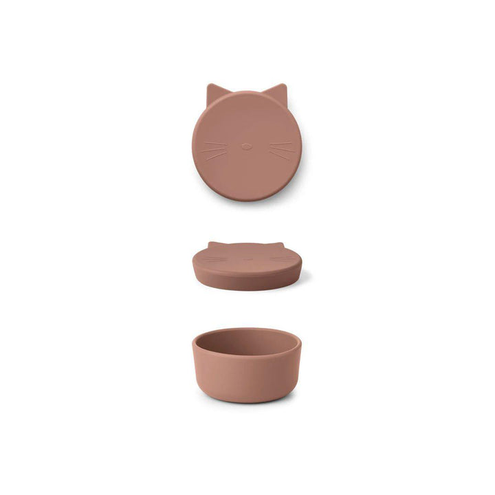 Liewood Cornelius Snack Box - Cat - Dark Rose-Food Storage- | Natural Baby Shower