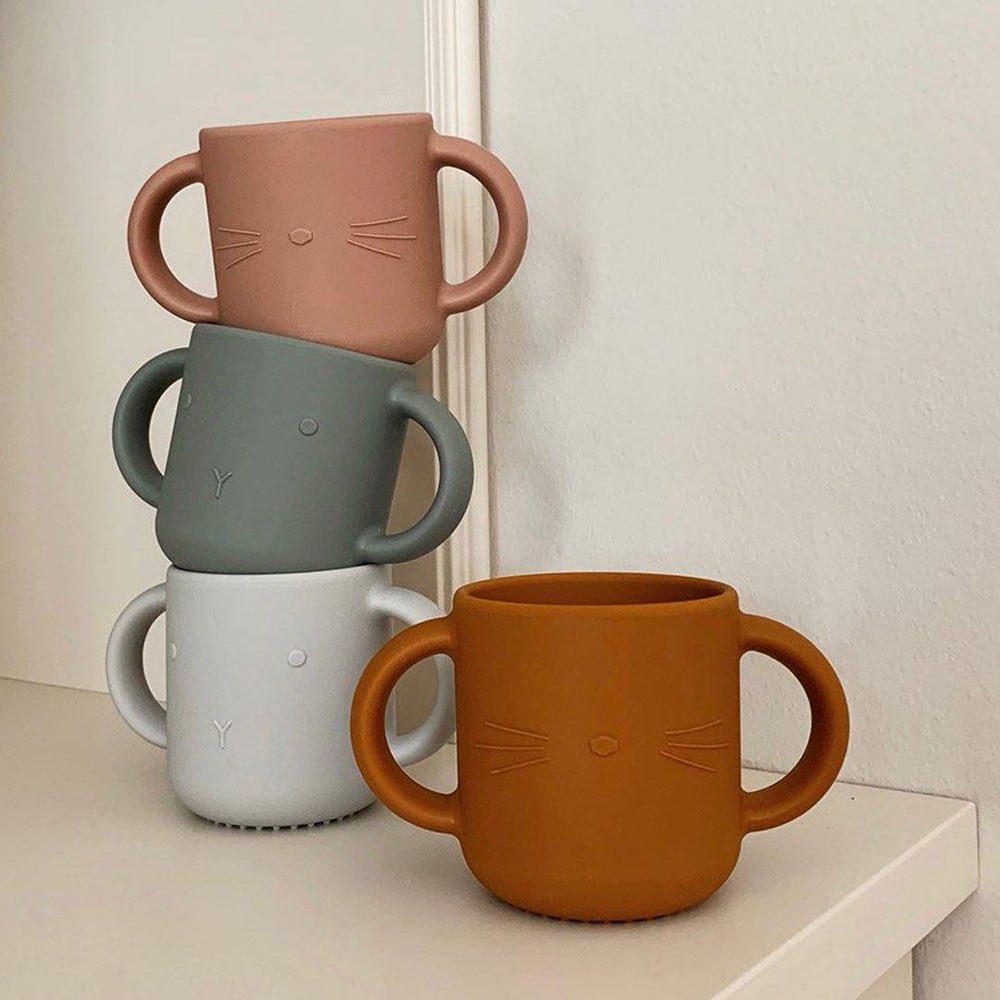Liewood Gene Silicone Cups - Cat - Tuscany Rose - 2 Pack-Cups- | Natural Baby Shower