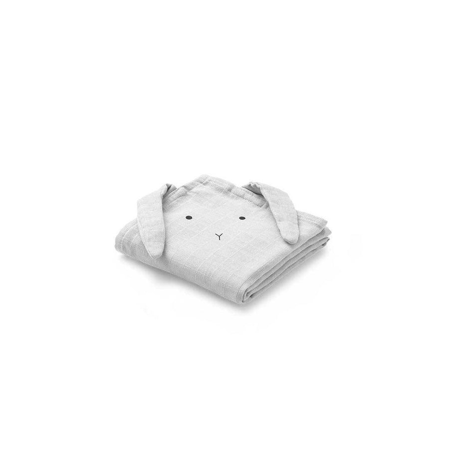 Liewood Hannah Muslin Cloths - Rabbit - Dumbo Grey - 2 Pack-Muslin Squares- | Natural Baby Shower