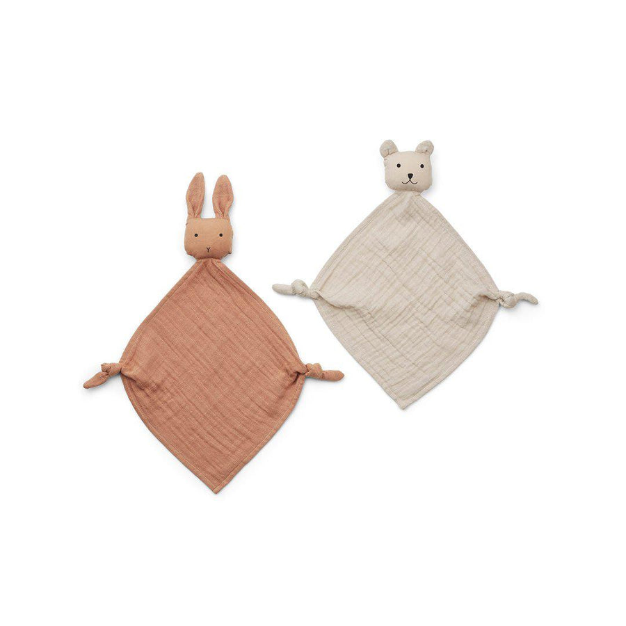 Liewood Yoko Mini Cuddle Cloths - Tuscany Rose/Sandy Mix - 2 Pack-Comforters- | Natural Baby Shower