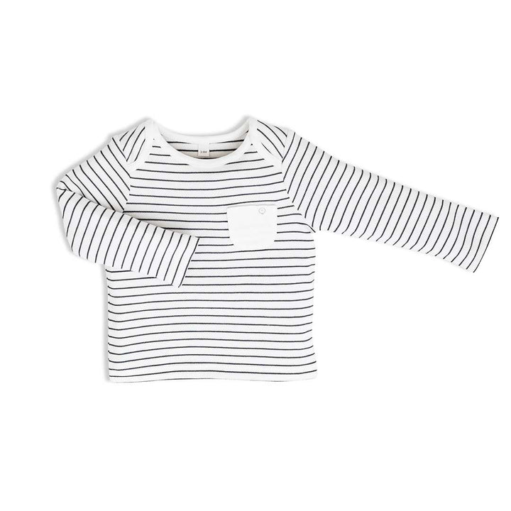 MORI Everyday T-Shirt - Grey Stripe-Tops-NB-Grey Stripe | Natural Baby Shower