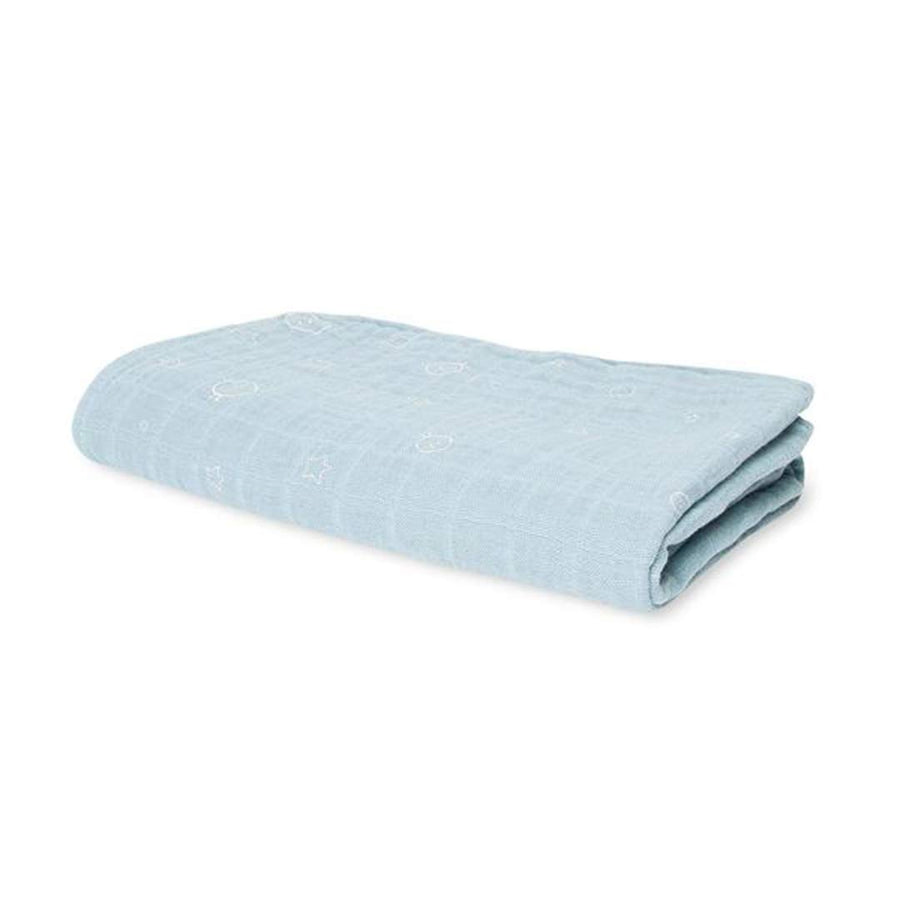 MORI Large Muslin Swaddle - Blue-Muslin Wraps- | Natural Baby Shower