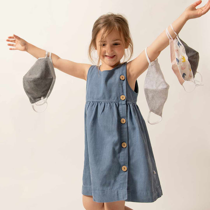 MORI Reusable Child Face Mask - Grey-Face Masks-Grey-One Size | Natural Baby Shower