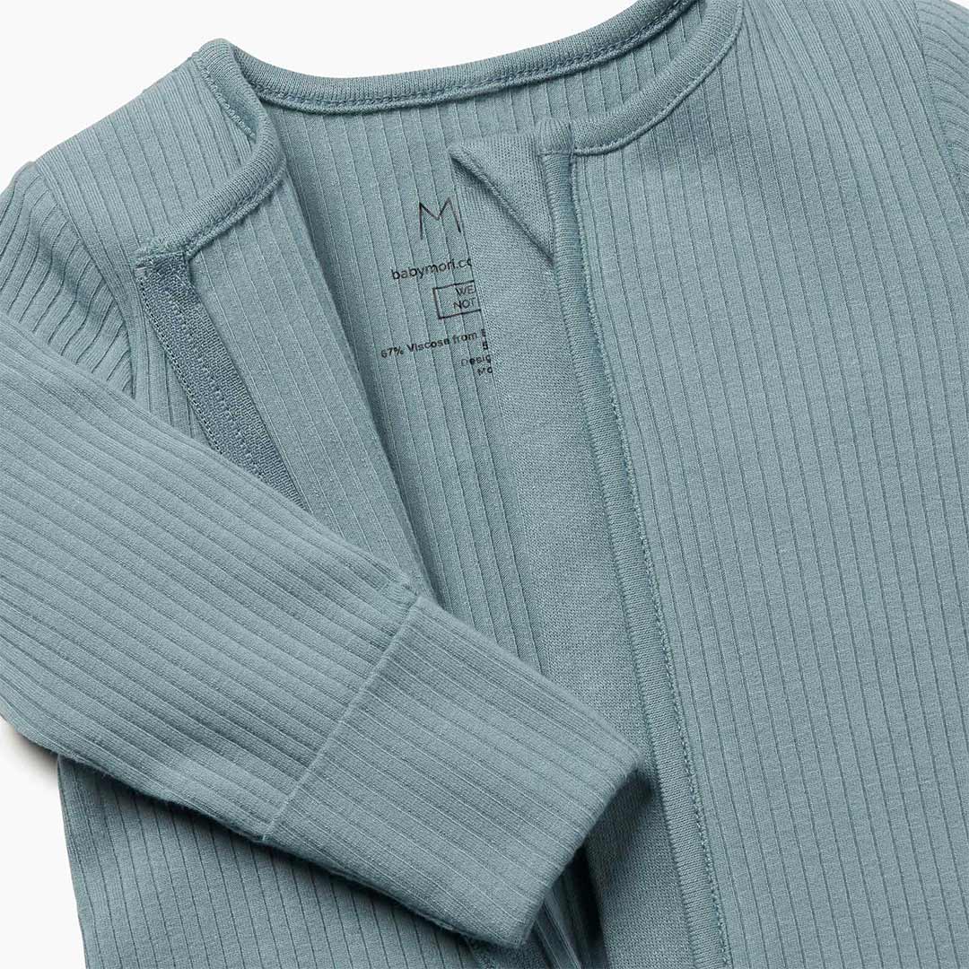 MORI Ribbed Zip-Up Sleepsuit - Sky-Sleepsuits-Sky-NB | Natural Baby Shower