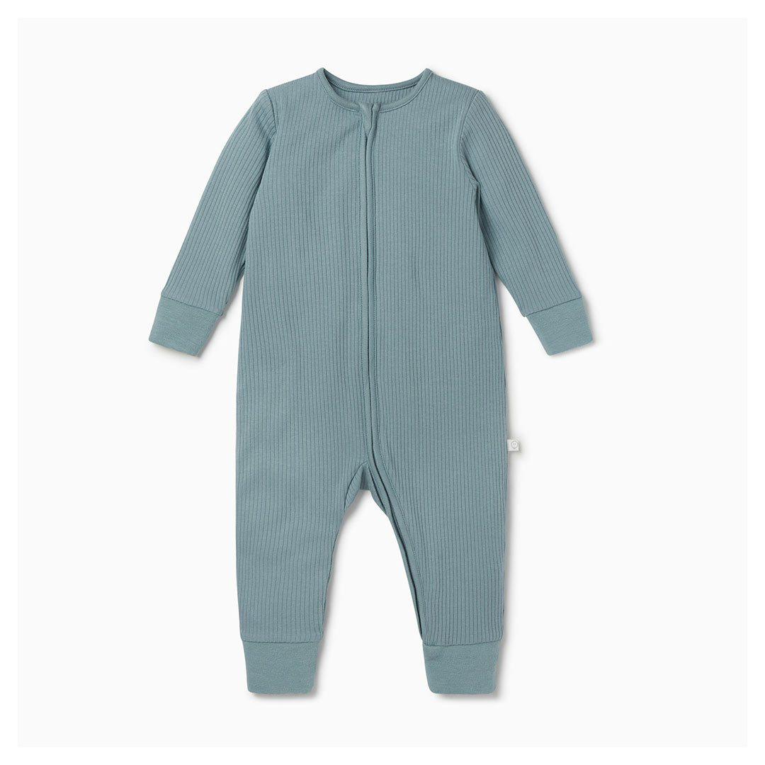 MORI Ribbed Zip-Up Sleepsuit - Sky-Sleepsuits-Sky-9-12m | Natural Baby Shower
