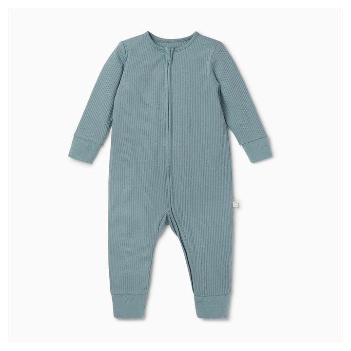 MORI Ribbed Zip-Up Sleepsuit - Sky-Sleepsuits-Sky-9-12m | Natural Baby Shower
