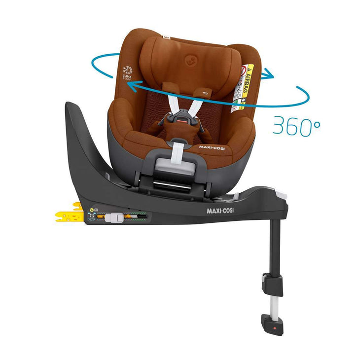 Maxi-Cosi Pearl 360 Car Seat + FamilyFix 360 Base - Authentic Cognac-Car Seats- | Natural Baby Shower