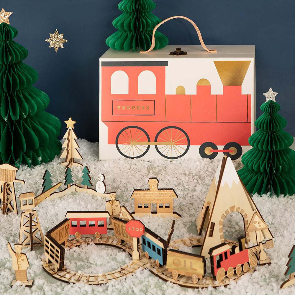 Meri Meri Christmas Advent Calendar - Railway Train-Seasonal Decorations- | Natural Baby Shower