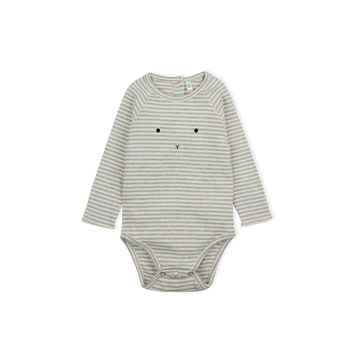 Organic Zoo Bunny Bodysuit - Grey Stripes-Bodysuits-NB-Grey Stripes | Natural Baby Shower