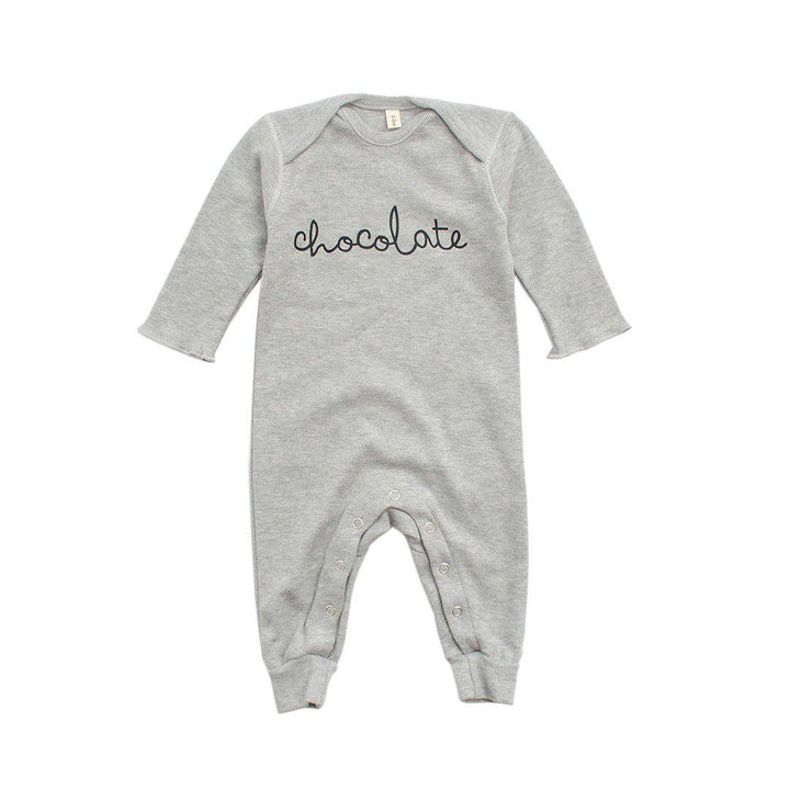 Organic Zoo Chocolate Playsuit - Grey-Rompers-0-3m-Grey | Natural Baby Shower