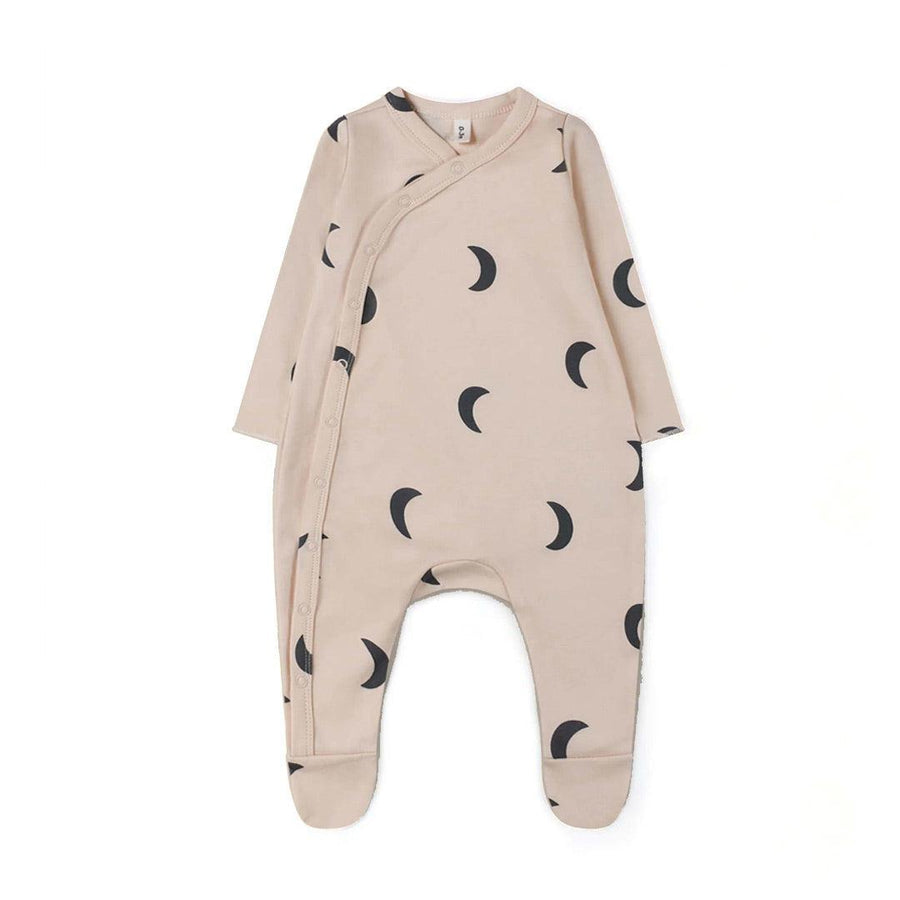 Organic Zoo Suit with Matching Feet - Pebble Midnight-Sleepsuits-Pebble Midnight-NB | Natural Baby Shower