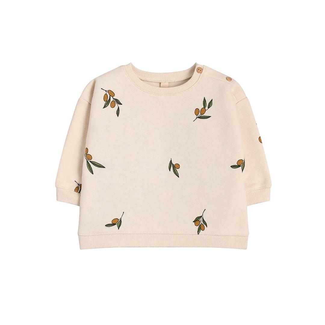 Organic Zoo Sweatshirt - Olive Garden-Jumpers + Sweatshirts-Olive Garden-3-6m | Natural Baby Shower