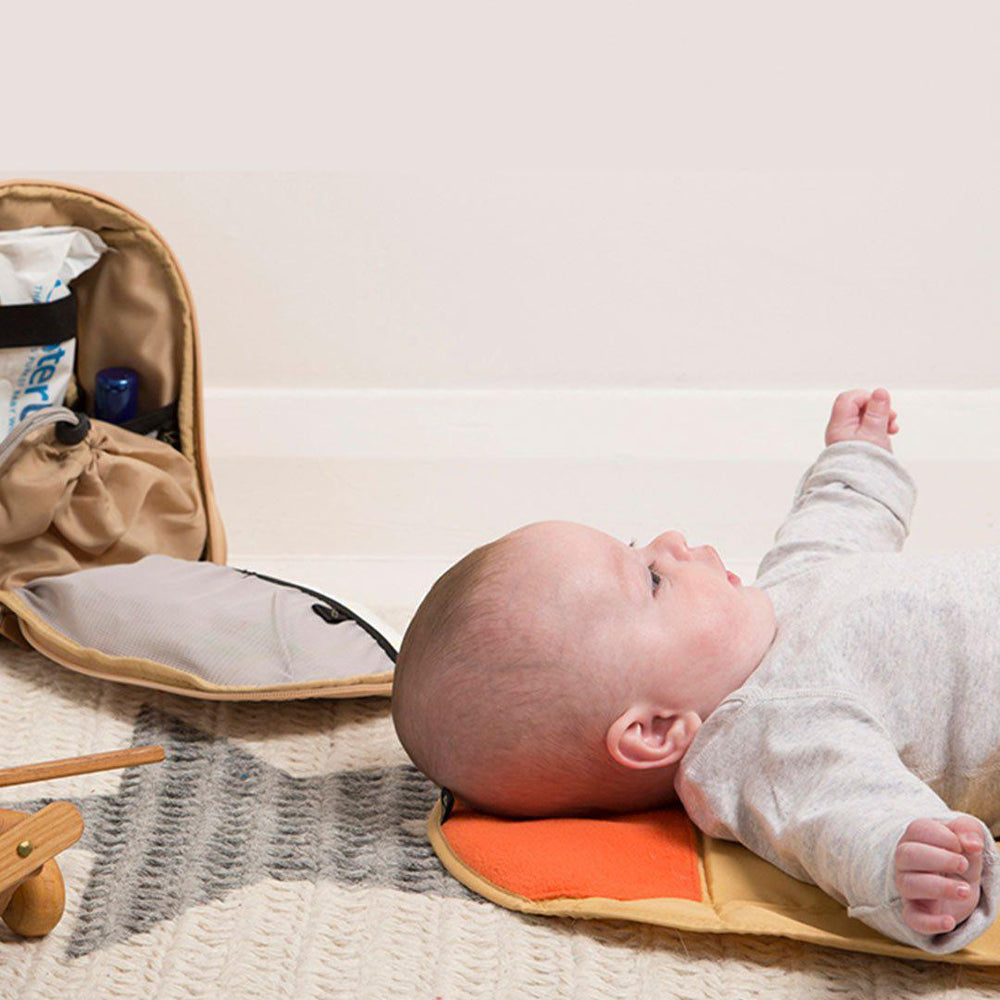 PacaPod Luxury Changer Pod + Mat - Stone-Mini Bags- | Natural Baby Shower